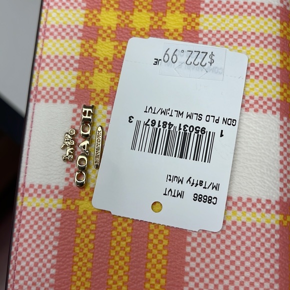 Coach Slim Wallet With Garden Plaid Print
IM/Taffy Multi NWT - Picture 7 of 16